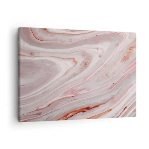 Canvastavla - Bild på duk - Abstrakta vågor i delikata nyanser av rosa och beige - 70x50cm - Flytande rosa - Modern väggdekoration för vardagsrum och sovrum ARTTOR