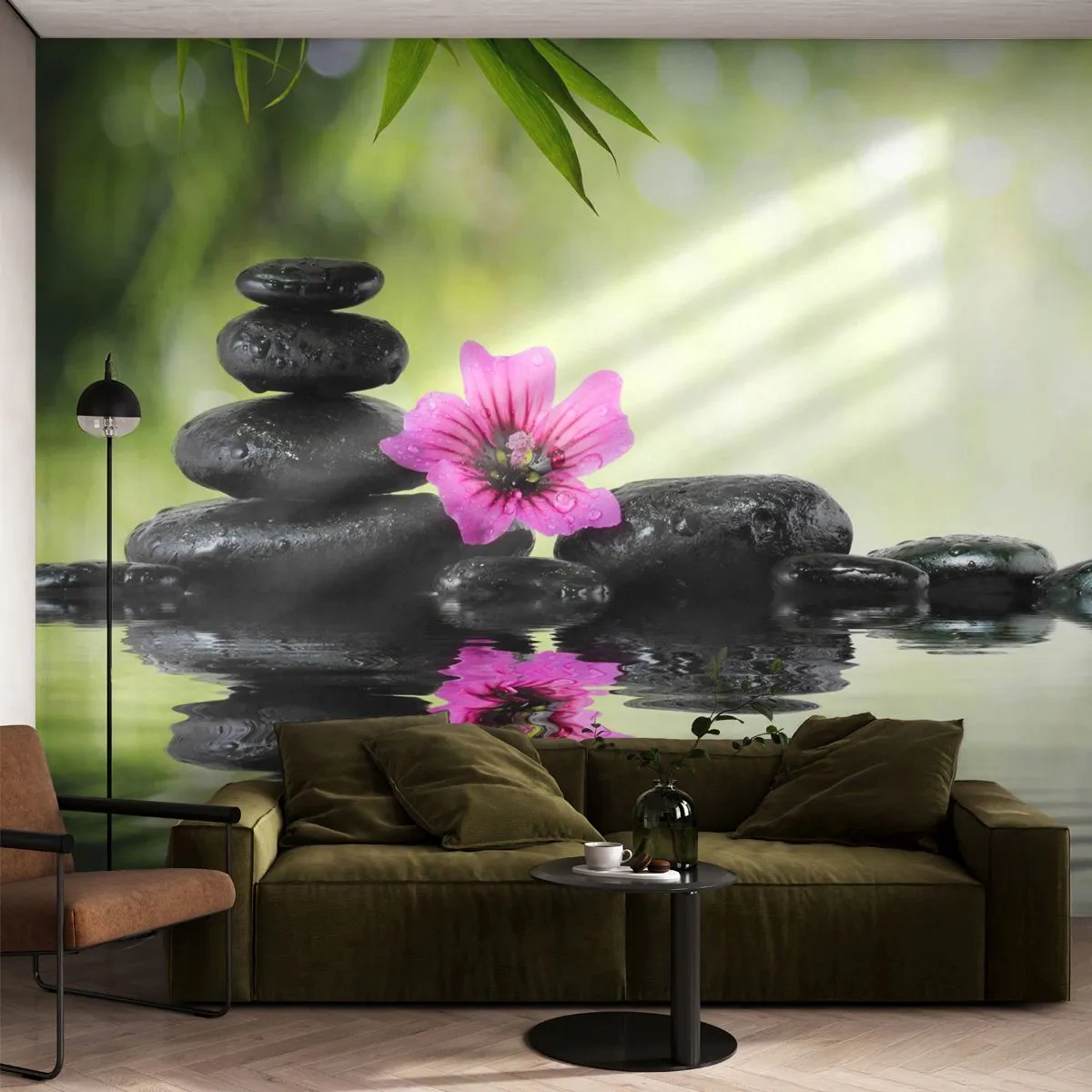 Självhäftande Fototapet Deluxe Sticker - Tid för själen - Blomma, Kultur, Bambu - 250x175 cm