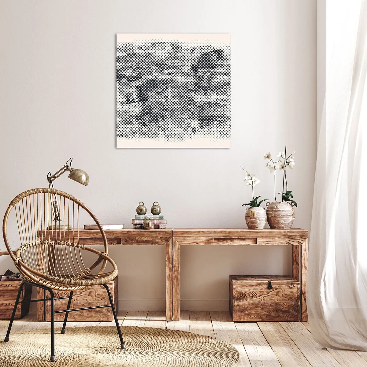 Canvastavla - Bild på duk - Dimmig komposition - 50x50 cm