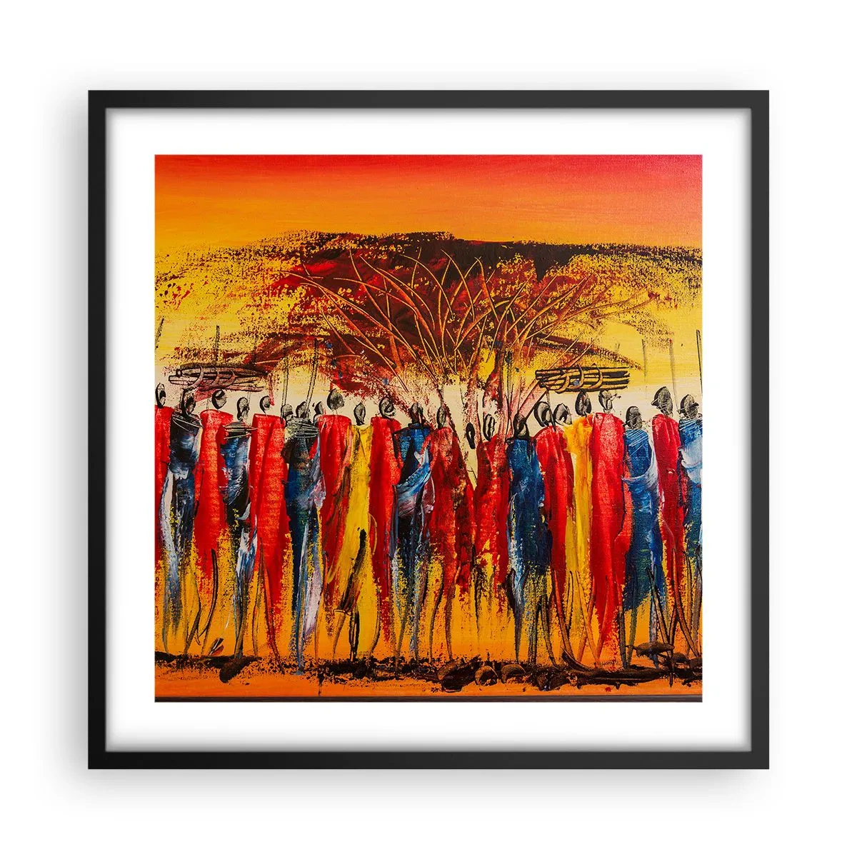 Affisch i svart ram - Dit, dit, dit de går - 50x50 cm