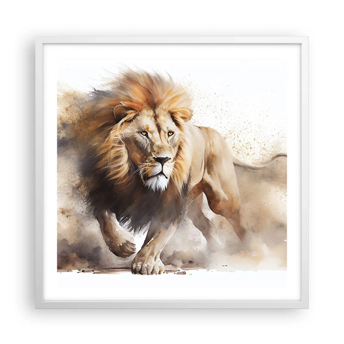 Affisch i vit ram - Kungen har gett sig av - 60x60 cm