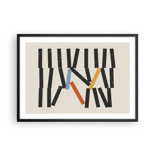Affisch i svart ram - Domino - komposition - 70x50 cm
