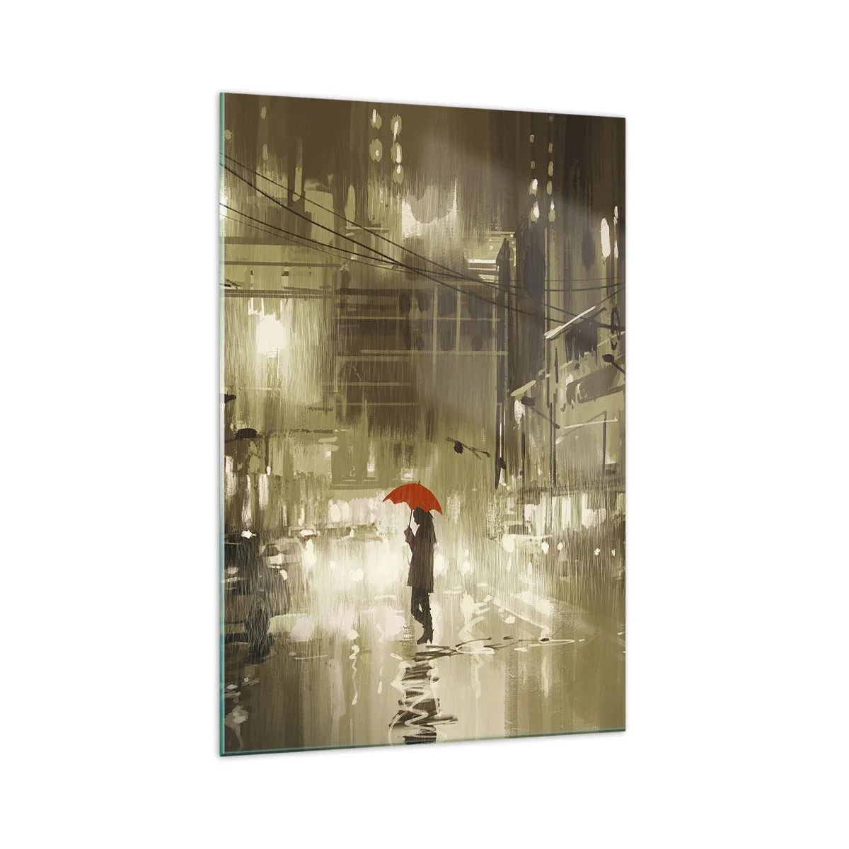 Glastavla - Bild på glas - Själv, men inte ensam - 70x100 cm