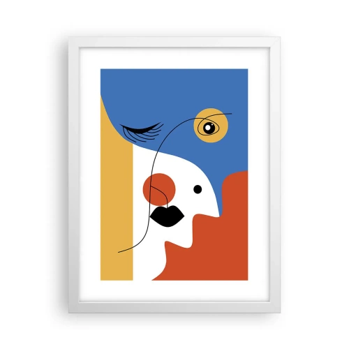 Affisch i vit ram - Dekonstruerat porträtt - 30x40 cm