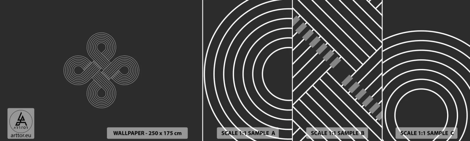 Provbit av självhäftande fototapet Deluxe Sticker - I keltisk anda - Abstraktion, Bit, Minimalism - 100x30 cm