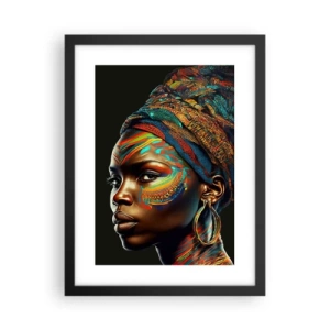 Affisch i svart ram - Afrikansk drottning - 30x40 cm