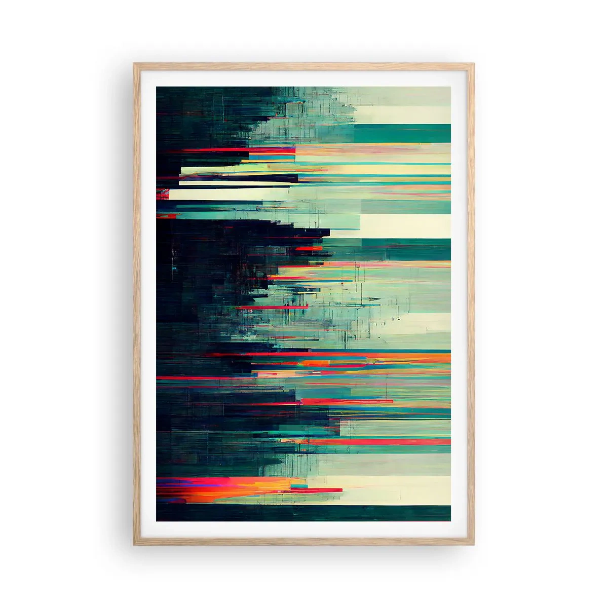 Affisch i ram av ljusek - Futuristisk stad - 70x100 cm