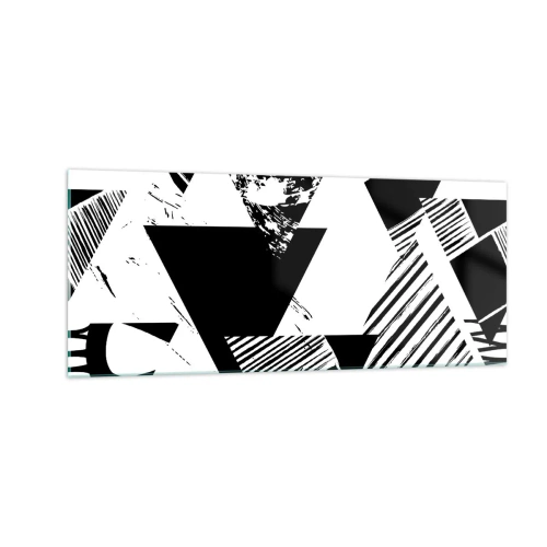 Glastavla - Bild på glas - Det regnar trianglar - 100x40 cm