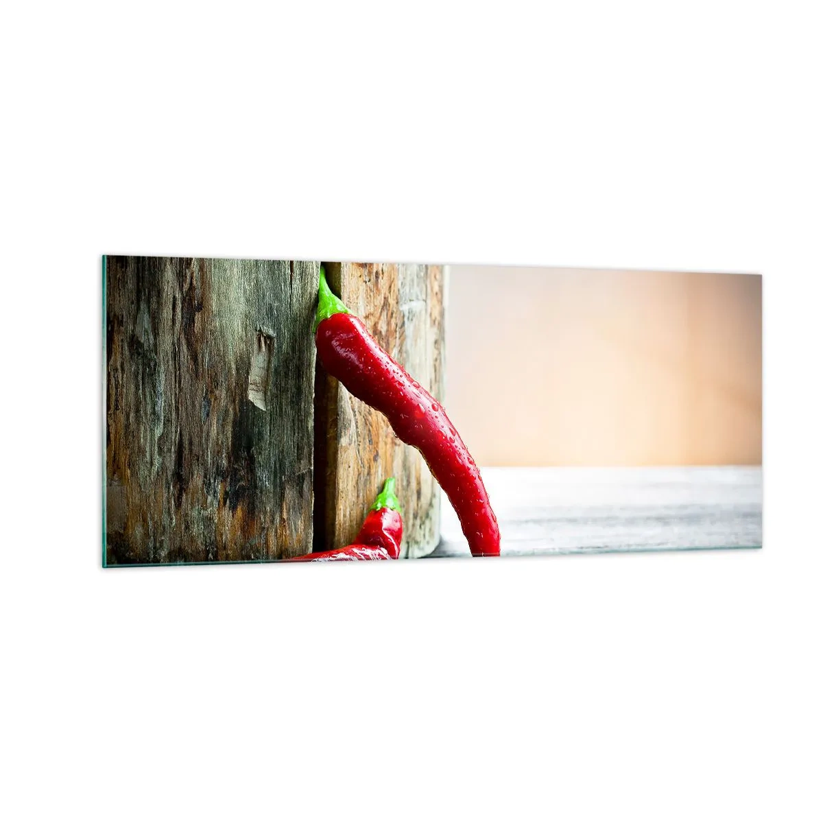 Glastavla - Bild på glas - Red hot chili peppers - 100x40 cm