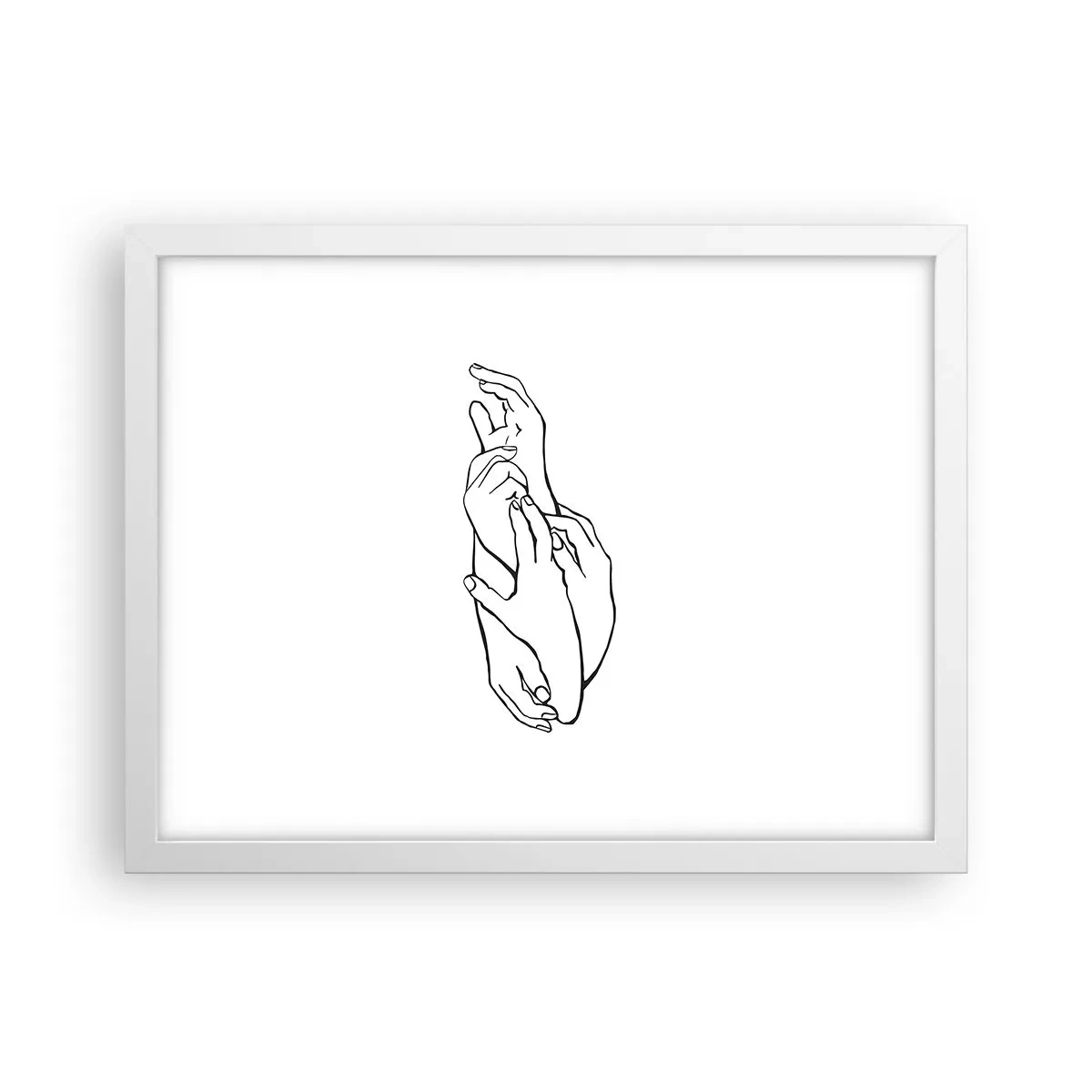 Affisch i vit ram - Hand i hand - 40x30 cm