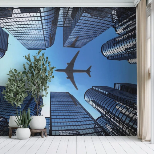 Fototapet Premium Canvas - Utsikten från glasravinen - Arkitektur, Plan, Stad - 450x315 cm