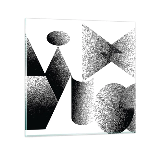 Glastavla - Bild på glas - Vinklar och ovaler - 50x50 cm
