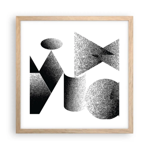 Affisch i ram av ljusek - Vinklar och ovaler - 40x40 cm