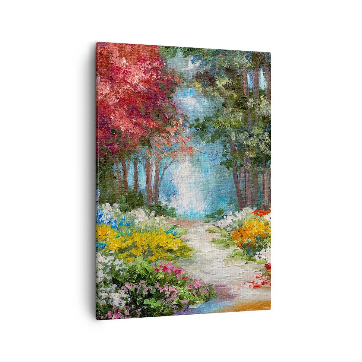 Canvastavla - Bild på duk - Skogsträdgård, blomskog - 50x70 cm