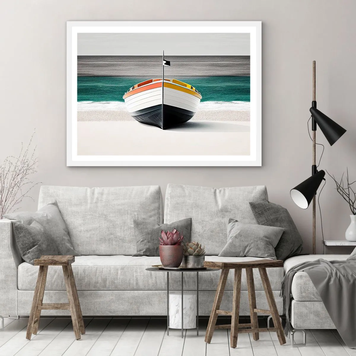 Affisch i vit ram - På sin plats - 70x50 cm