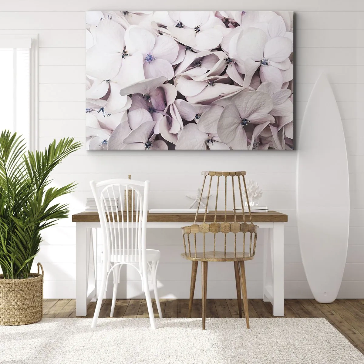 Canvastavla - Bild på duk - I en flod av blommor - 70x50 cm