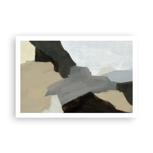 Affisch - Abstraktion: avgrening av det gråa - 91x61 cm
