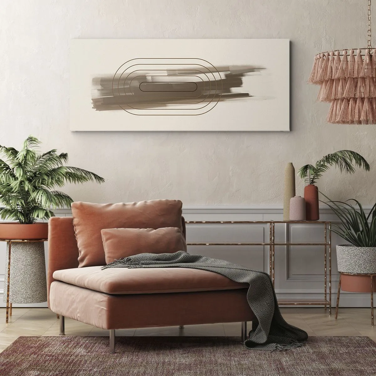 Canvastavla - Bild på duk - Grå blåst - 100x40 cm