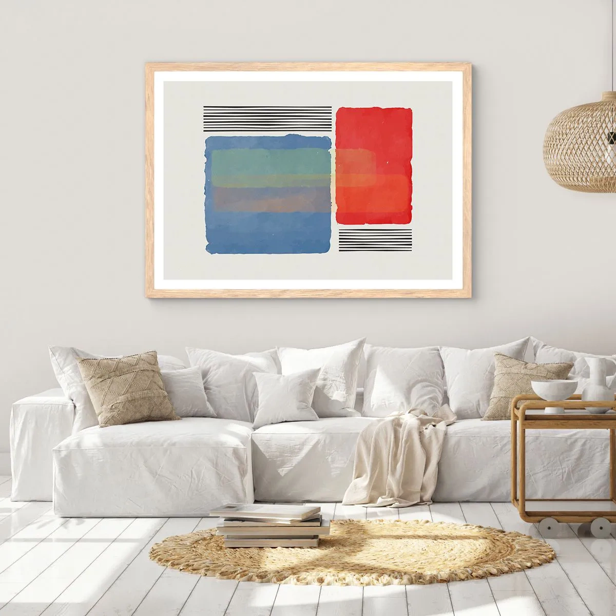 Affisch i ram av ljusek - Geometrins anda  - 91x61 cm