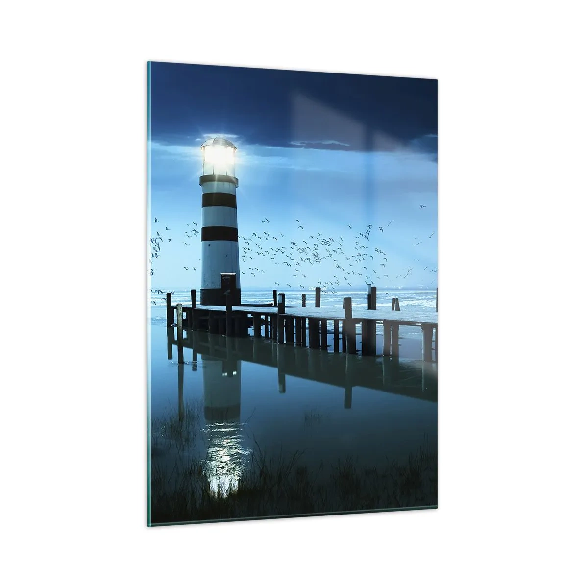 Glastavla - Bild på glas - Och du är inte längre rädd för mörkret - 50x70 cm