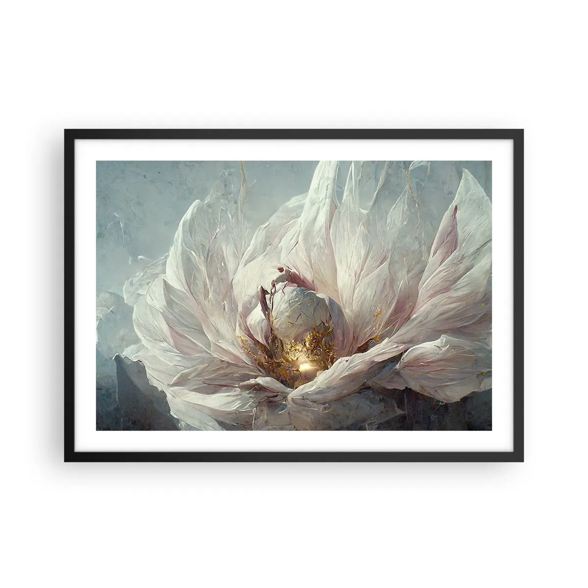 Affisch i svart ram - Blommar en gång på hundra år - 70x50 cm