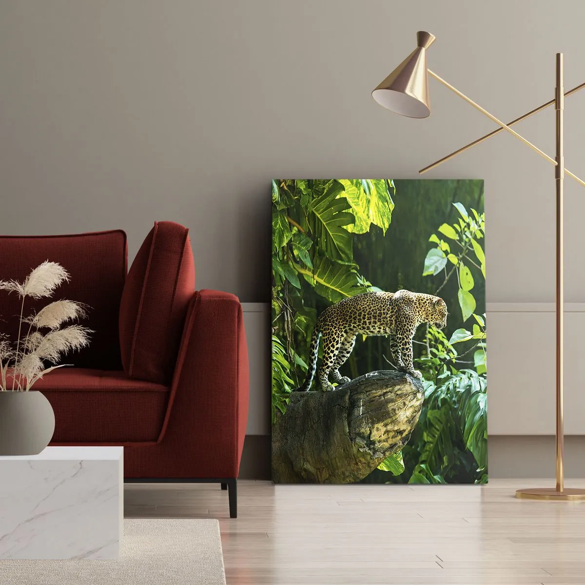 Canvastavla - Bild på duk - På jakt? - 55x100 cm