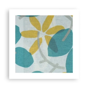 Affisch - Bland azurblå blad - 40x40 cm