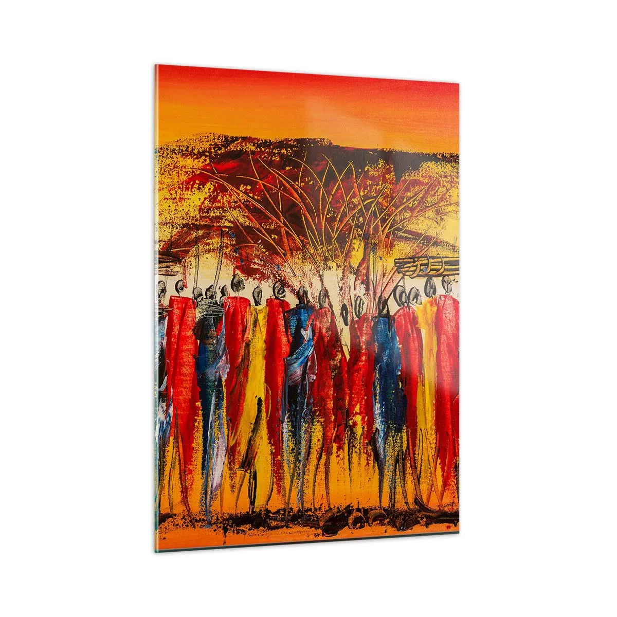 Glastavla - Bild på glas - Dit, dit, dit de går - 50x70 cm