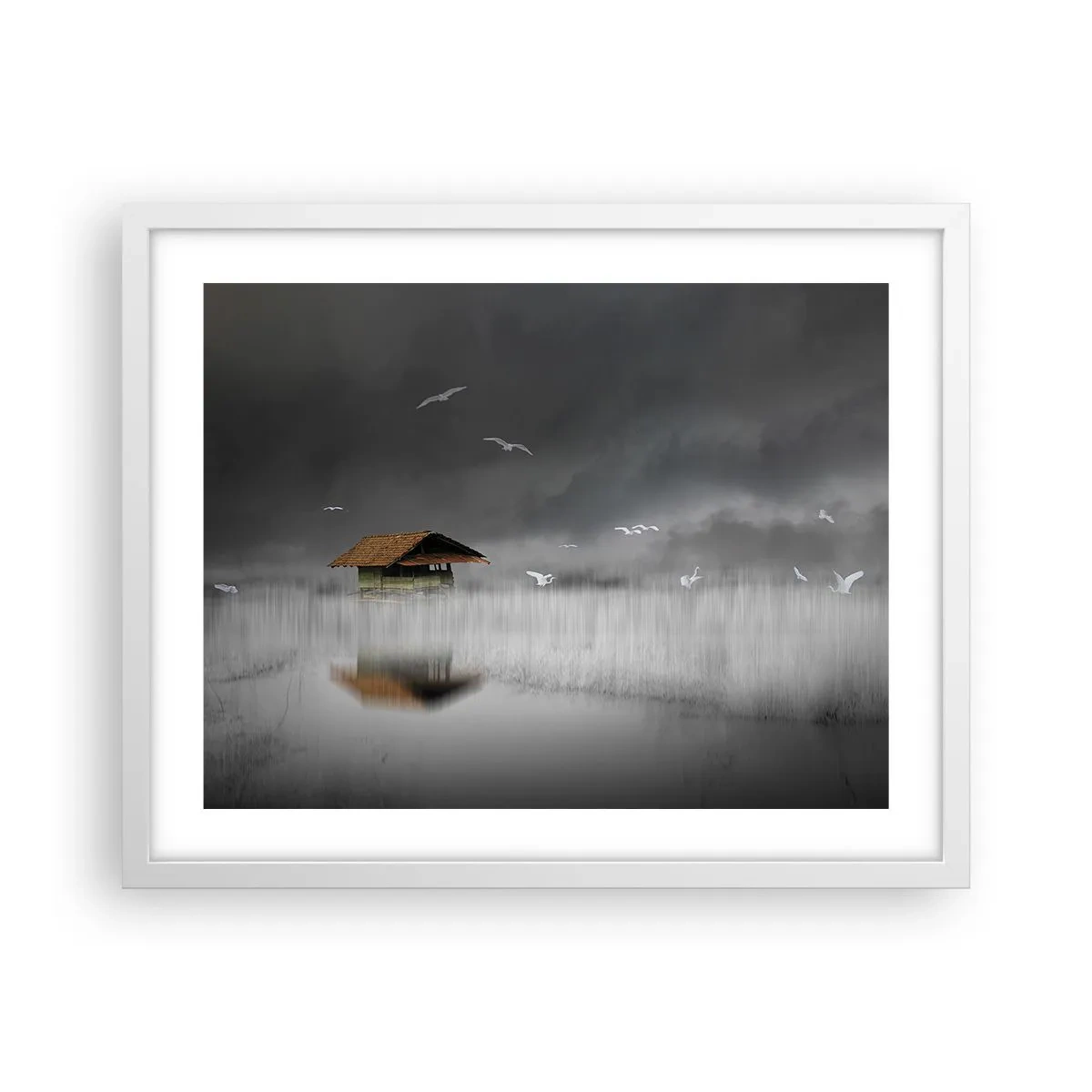 Affisch i vit ram - Regnskydd - 50x40 cm