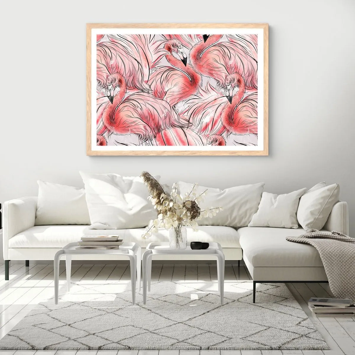 Affisch i ram av ljusek - Fåglarnas corps de ballet - 50x40 cm