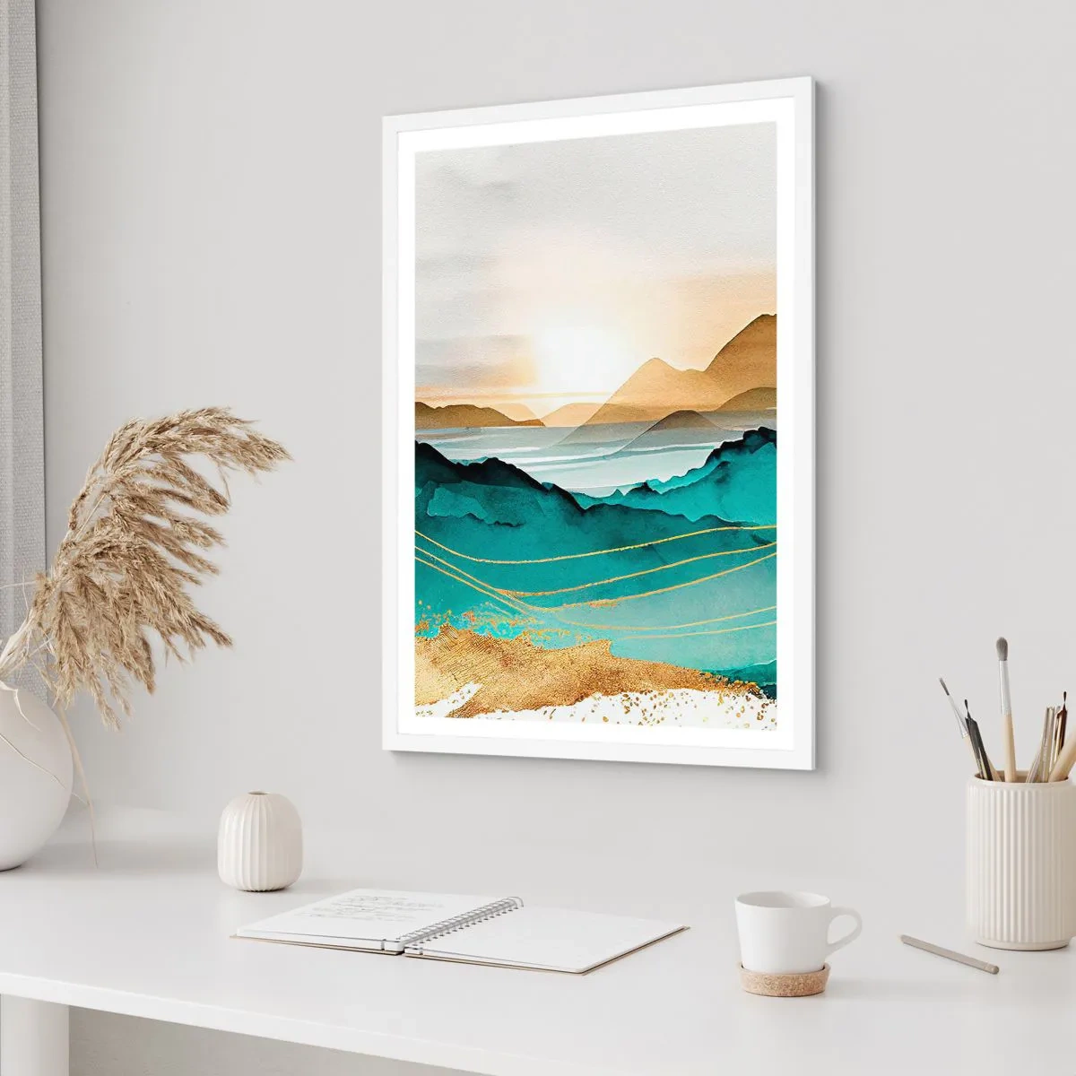 Affisch i vit ram - På gränsen till abstraktion - landskap - 70x100 cm