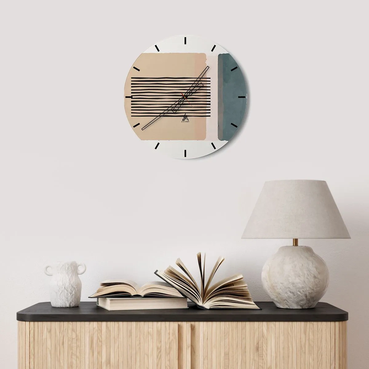 Väggklocka - Klocka på glas - Allt väl - 40x40 cm