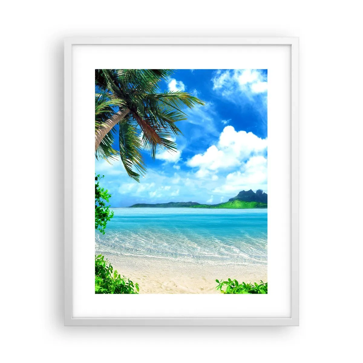 Affisch i vit ram - Tropikens azur - 40x50 cm