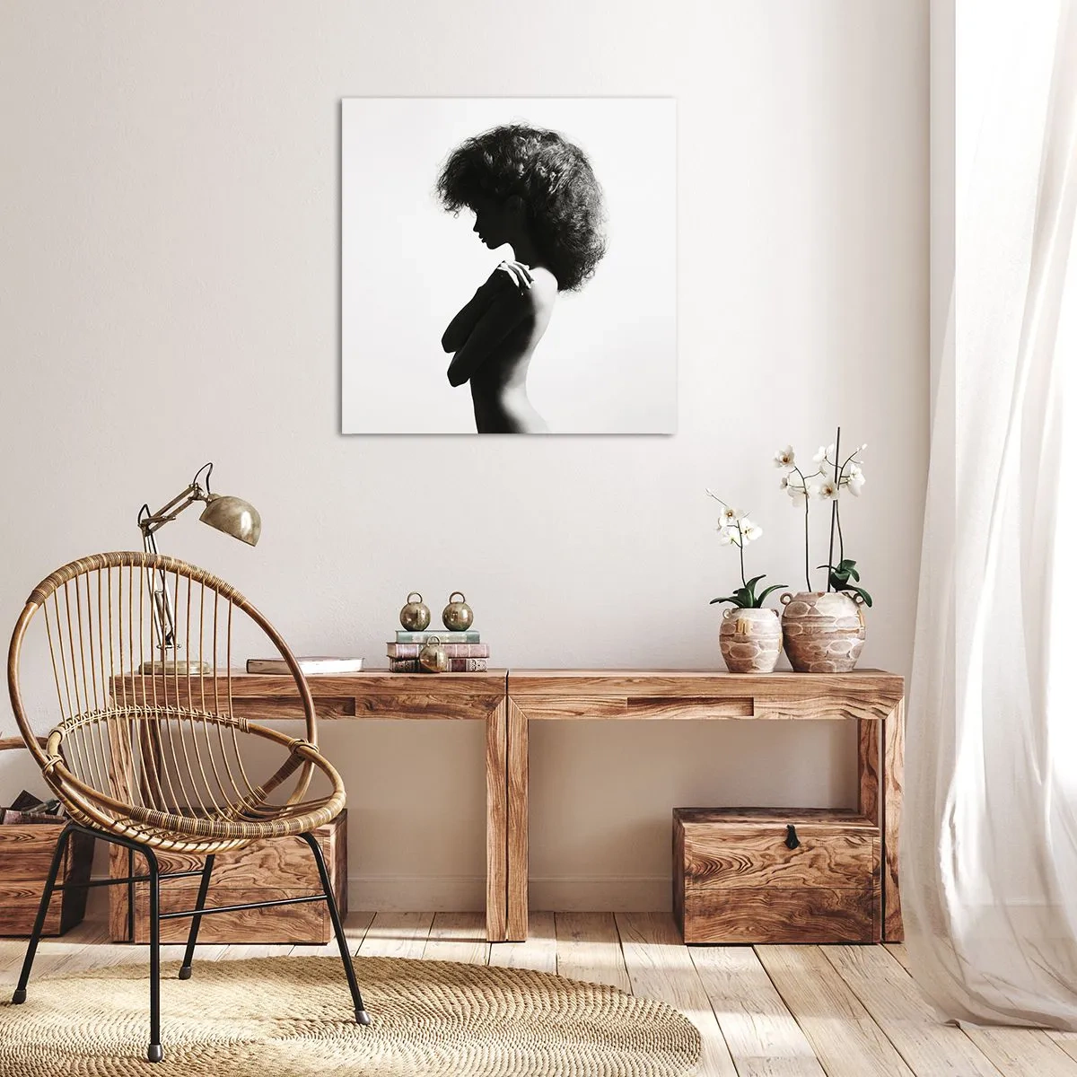 Canvastavla - Bild på duk - Som en blomma på en slank stjälk - 70x70 cm