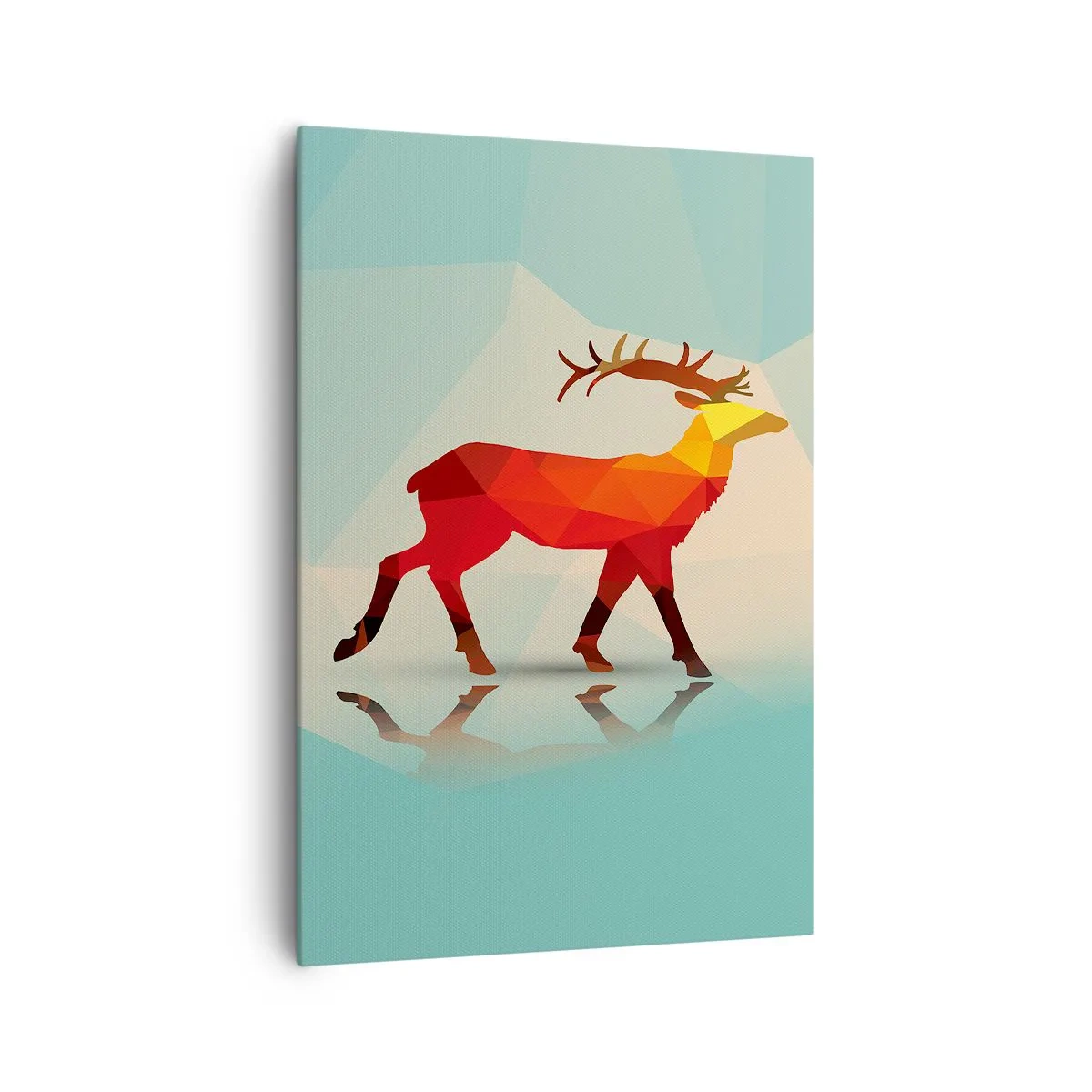 Canvastavla - Bild på duk - Geometrisk hjort - 70x100 cm