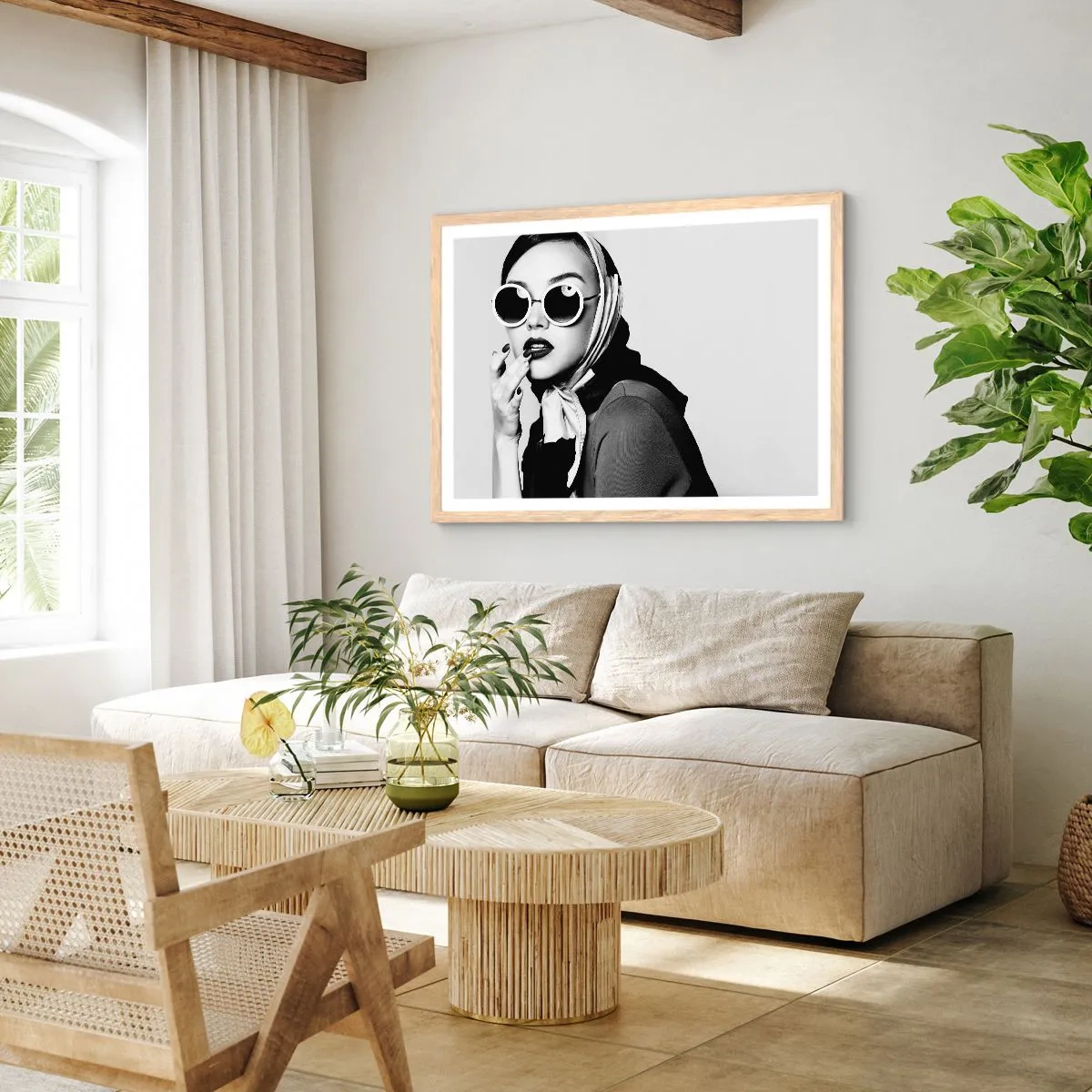 Affisch i ram av ljusek - Hälsningar från 60-talet - 40x30 cm