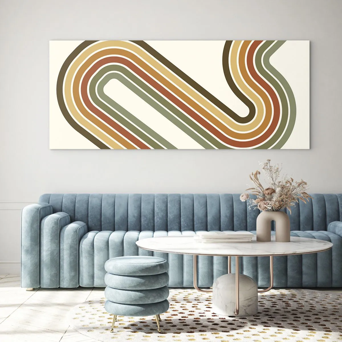 Glastavla - Bild på glas - Zig-zack mot målet - 100x40 cm