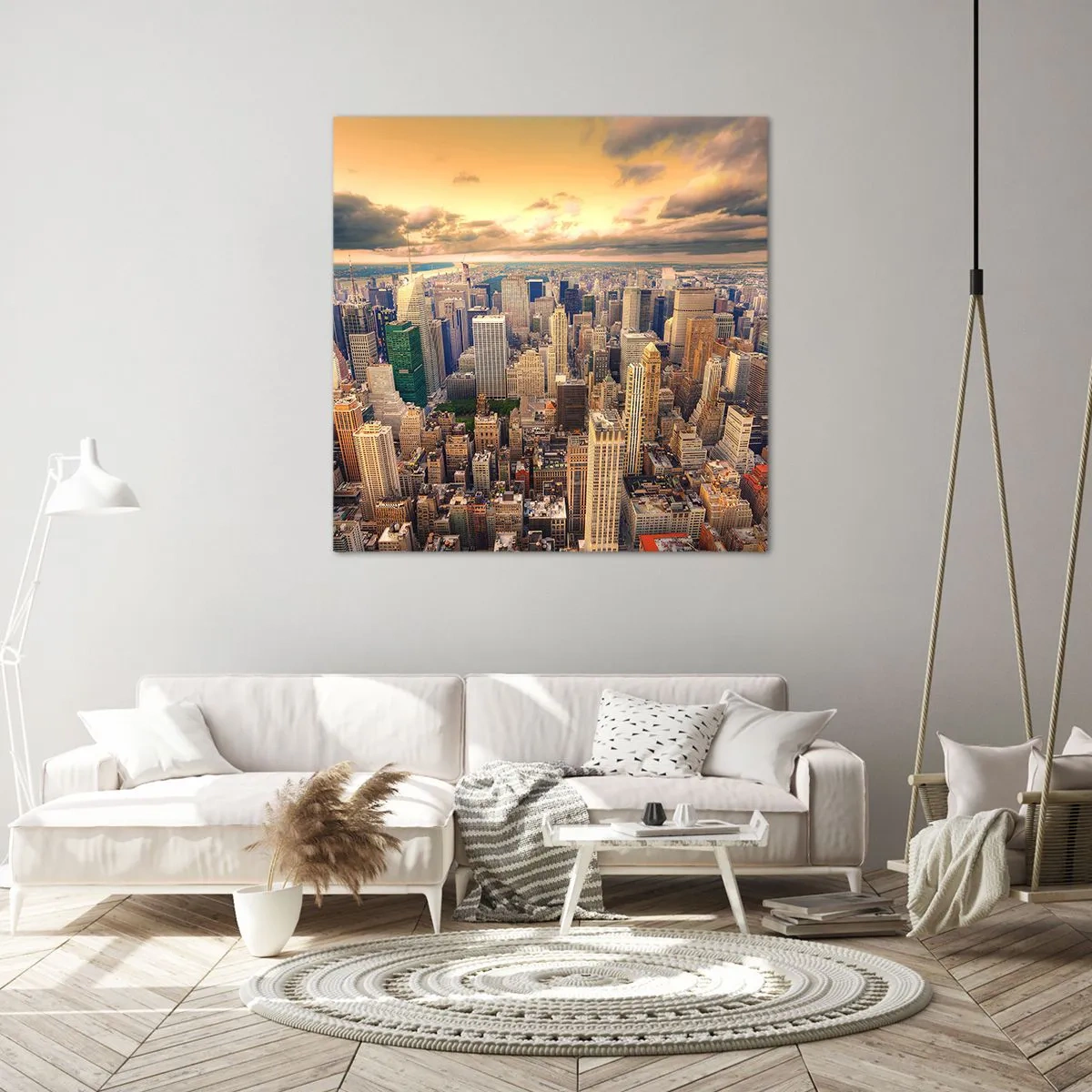 Canvastavla - Bild på duk - Förgylld metropolis - 50x50 cm