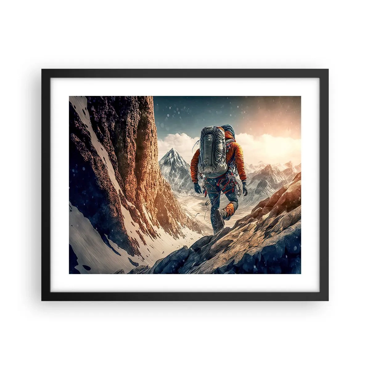 Affisch i svart ram - Ensam krigare - 50x40 cm