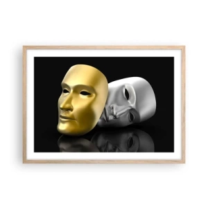 Affisch i ram av ljusek - Livet är teater - 70x50 cm