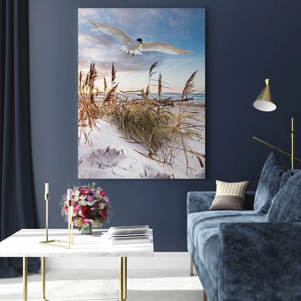 Glastavla - Bild på glas - Vind från havet - 50x70 cm