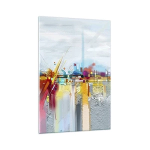 Glastavla - Bild på glas - Glädjens bro över livets flod - 70x100 cm