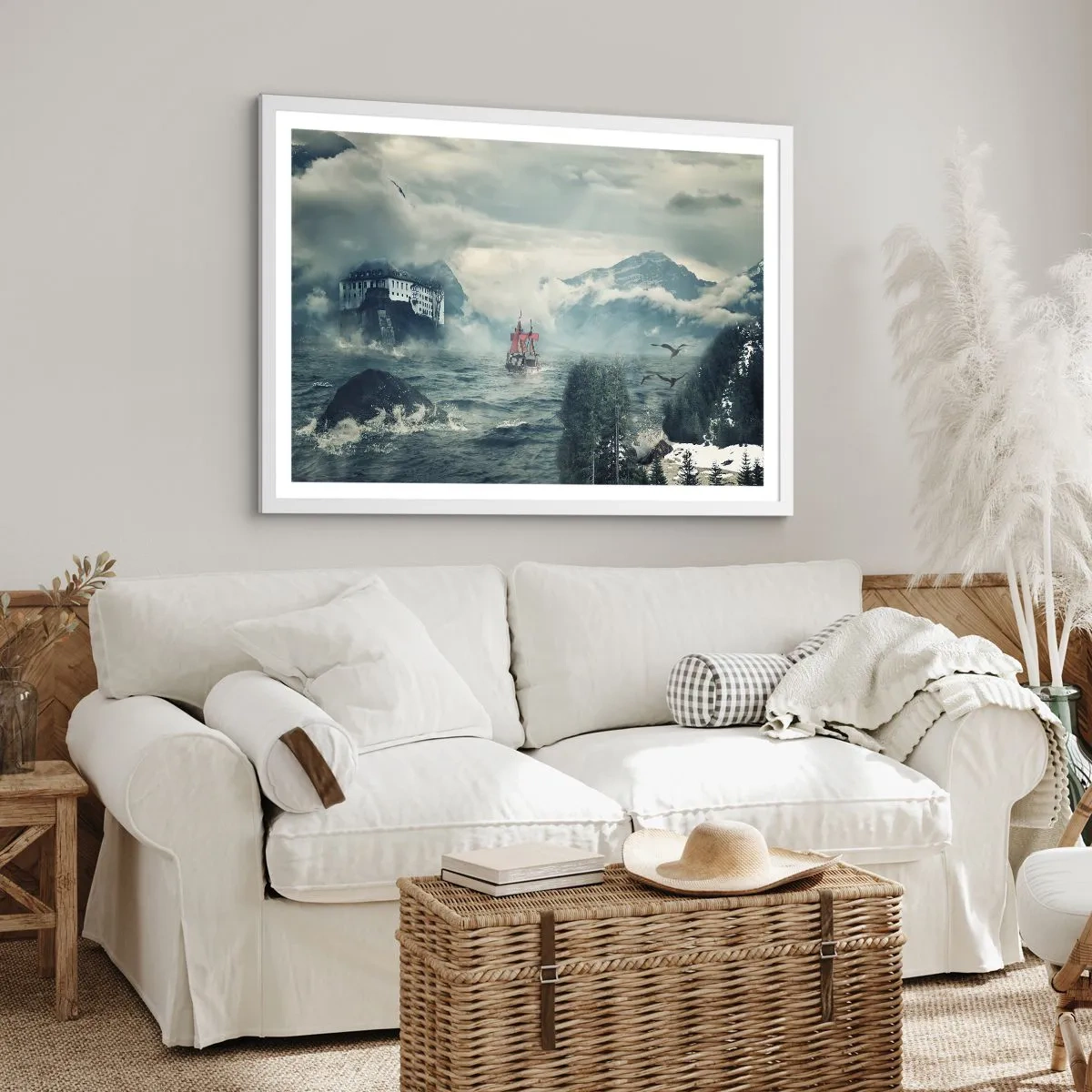 Affisch i vit ram - På magiska vatten - 91x61 cm