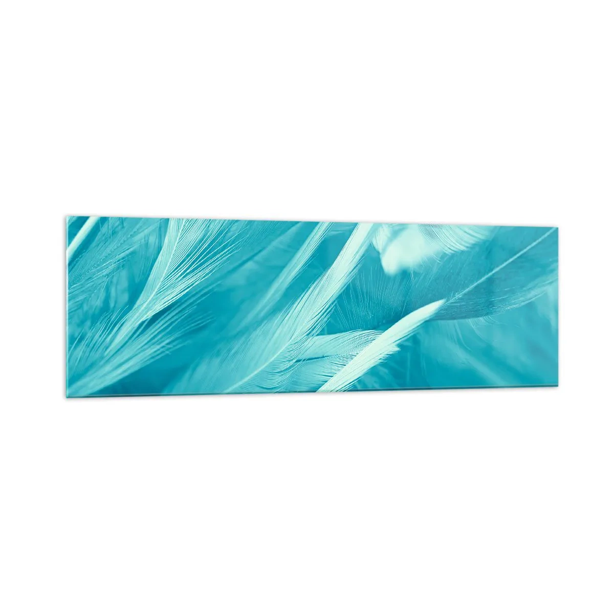 Glastavla - Bild på glas - Drunkna i dun - 160x50 cm