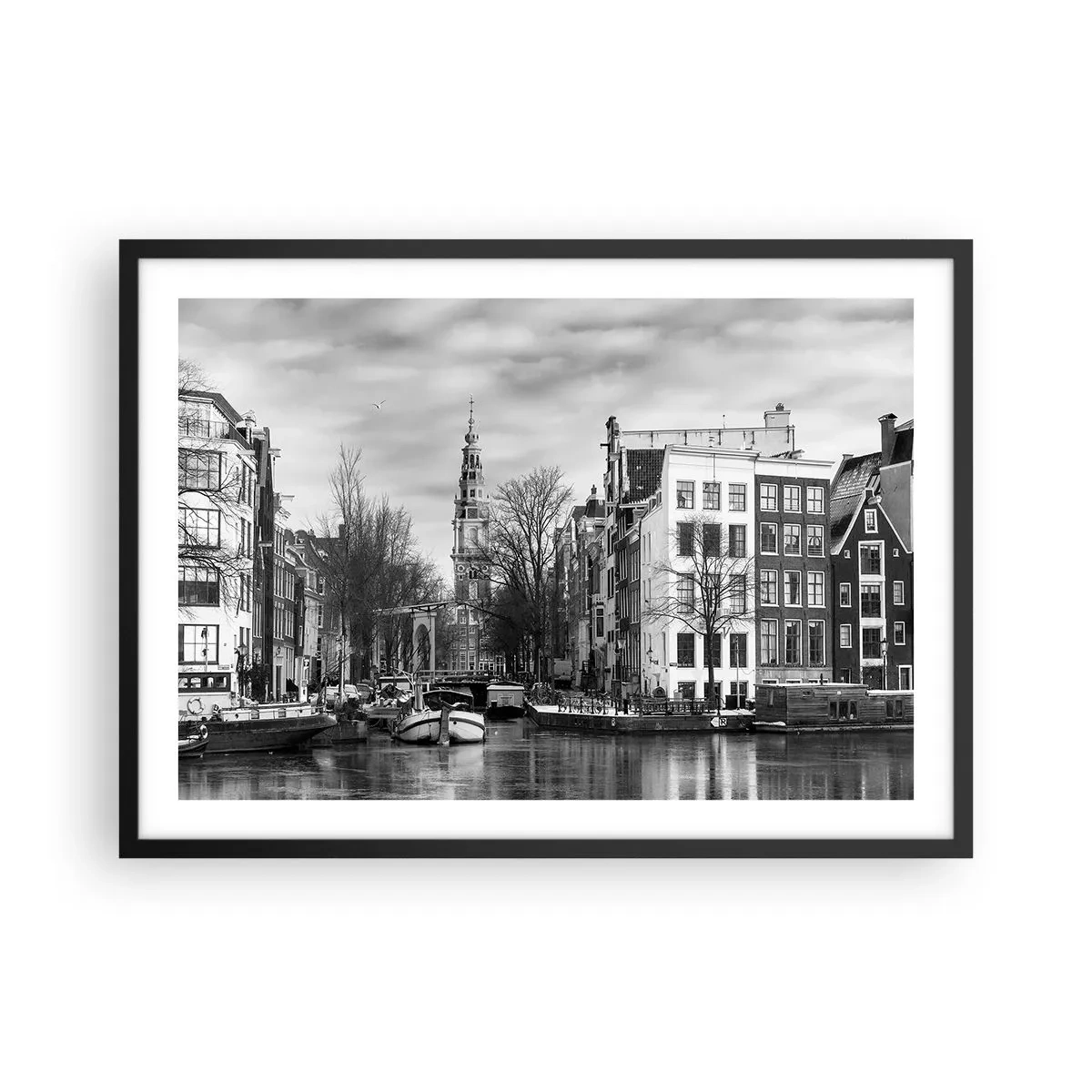 Affisch i svart ram - Amsterdam stämning - 70x50 cm