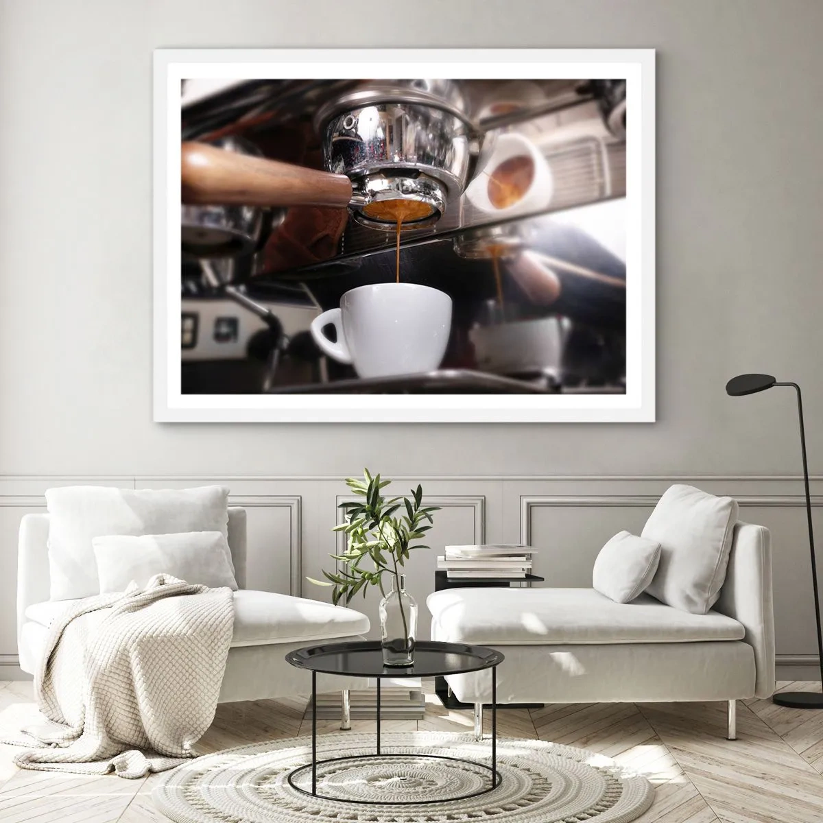 Affisch i vit ram - En bra stund på dagen - 40x30 cm