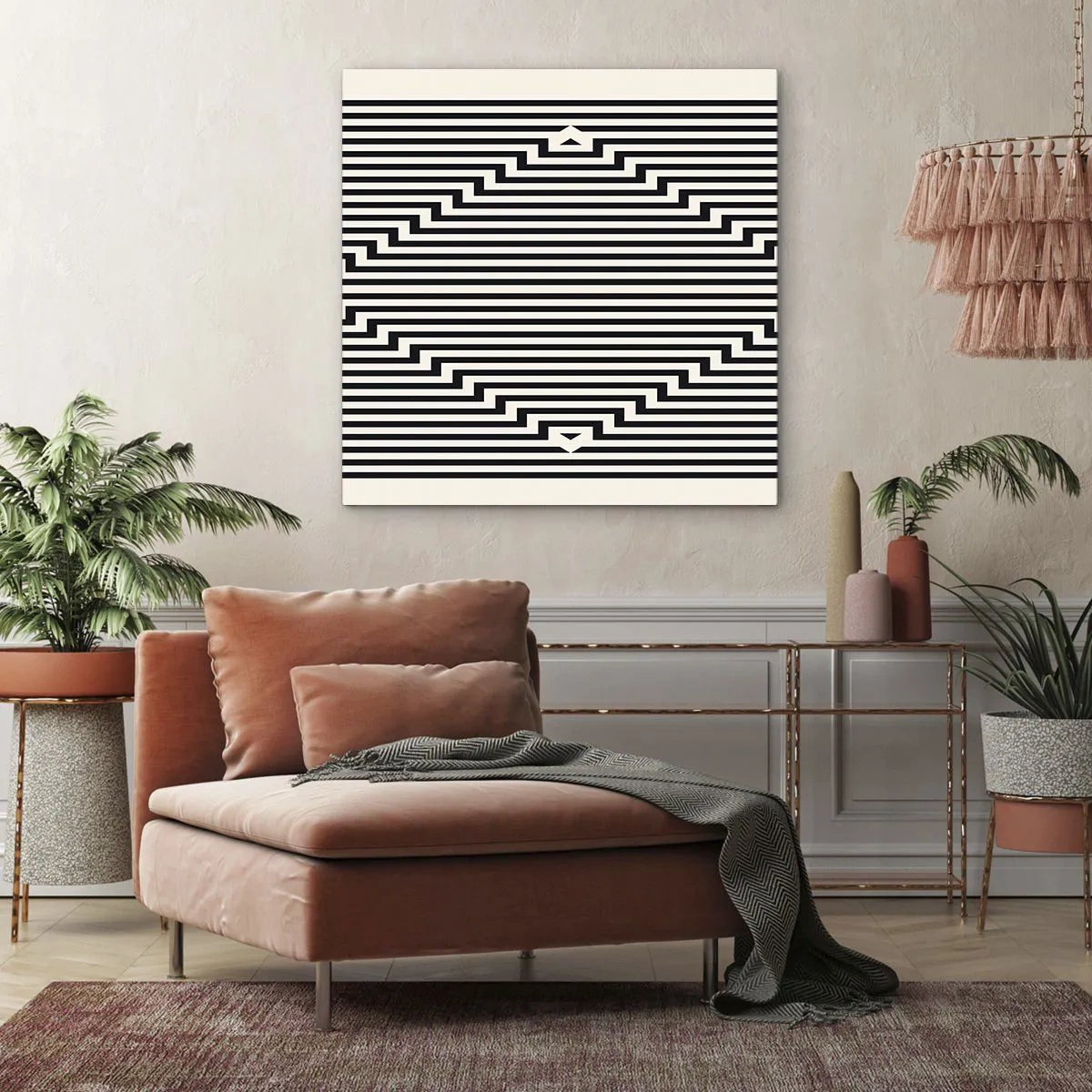 Canvastavla - Bild på duk - Geometrisk illusion - 60x60 cm