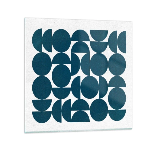 Glastavla - Bild på glas - Cirklar och halvcirklar - 70x70 cm