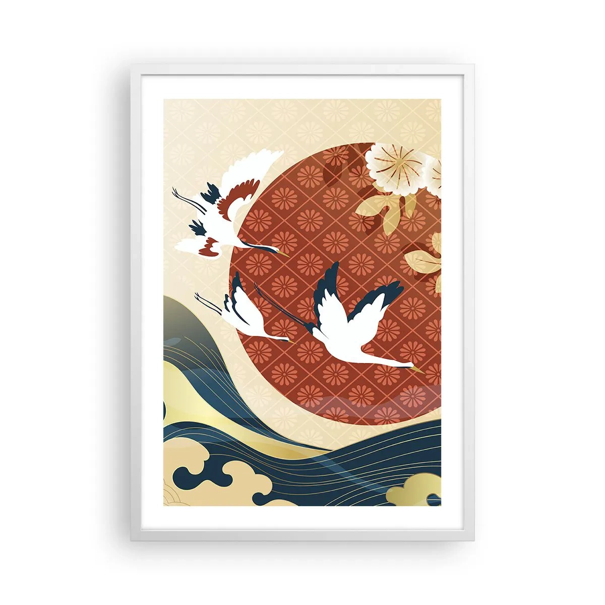 Affisch i vit ram - Japansk saga - 50x70 cm