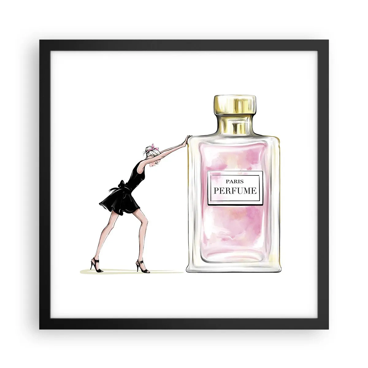 Affisch i svart ram - Kvinnlighetens kärna - 40x40 cm